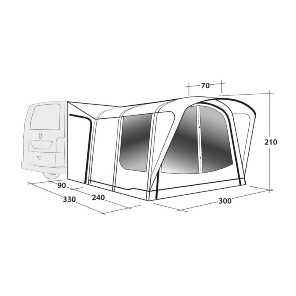  Outwell Newburg 240 Air Low Drive Away Awning