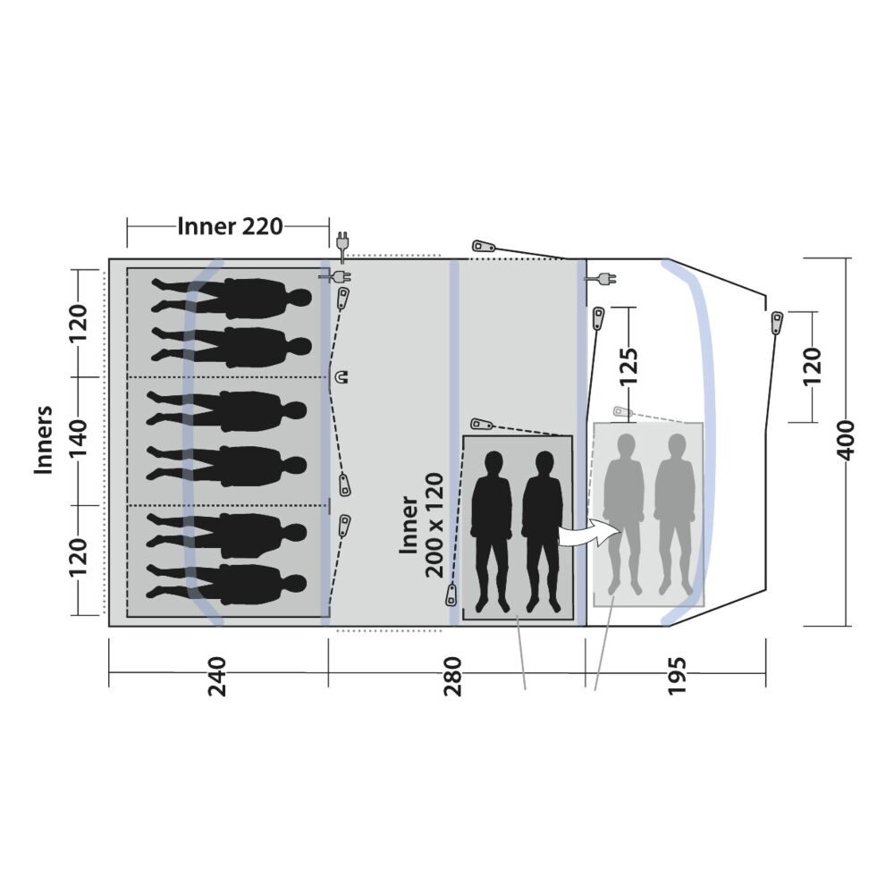  Outwell Tennessee 6+2 Air Tent (2025)