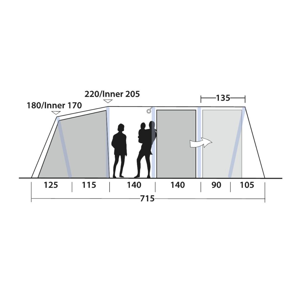  Outwell Tennessee 6+2 Air Tent (2025)