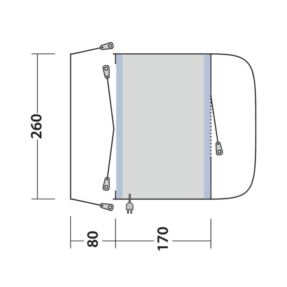 Outwell Santa Monica Air Awning (175-200cm) (2025)