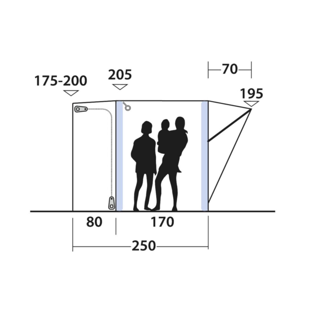  Outwell Santa Monica Air Awning (175-200cm) (2025)