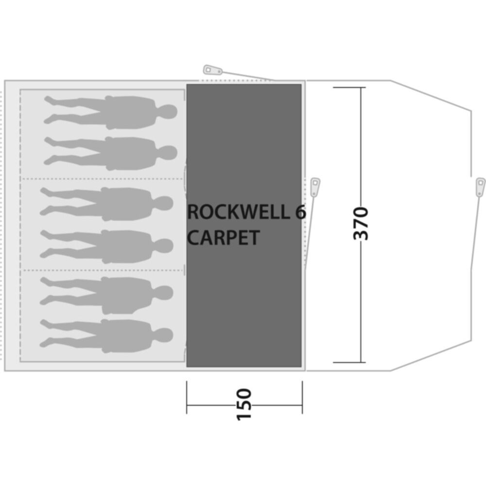  Outwell Rockwell 6 Cozy Carpet (150 X 360cm)