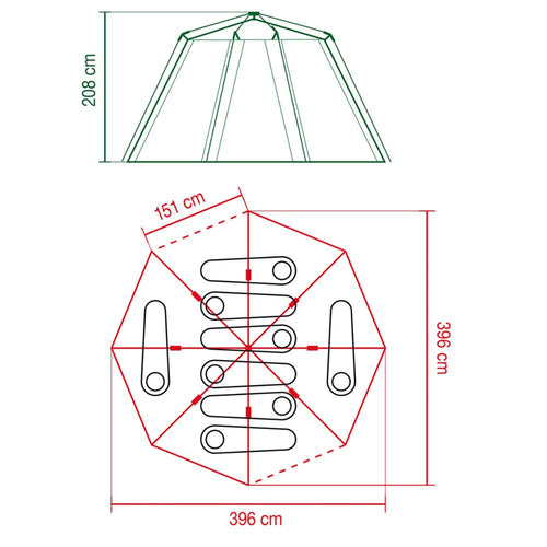  Coleman Cortes Octagon 8 Tent (Grey)