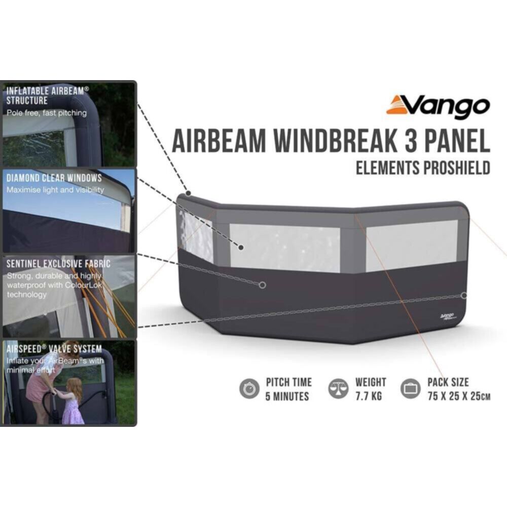  Vango Airbeam Windbreak 3 Panel (Elements Proshield)