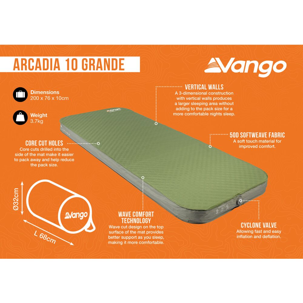  Vango Arcadia 10 Grande Self Inflating Mat