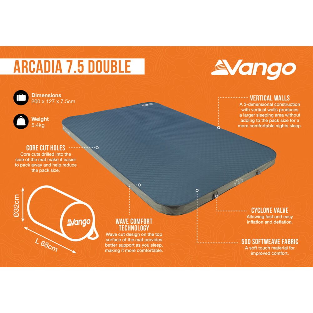  Vango Arcadia 7.5 Double Self Inflating Mat