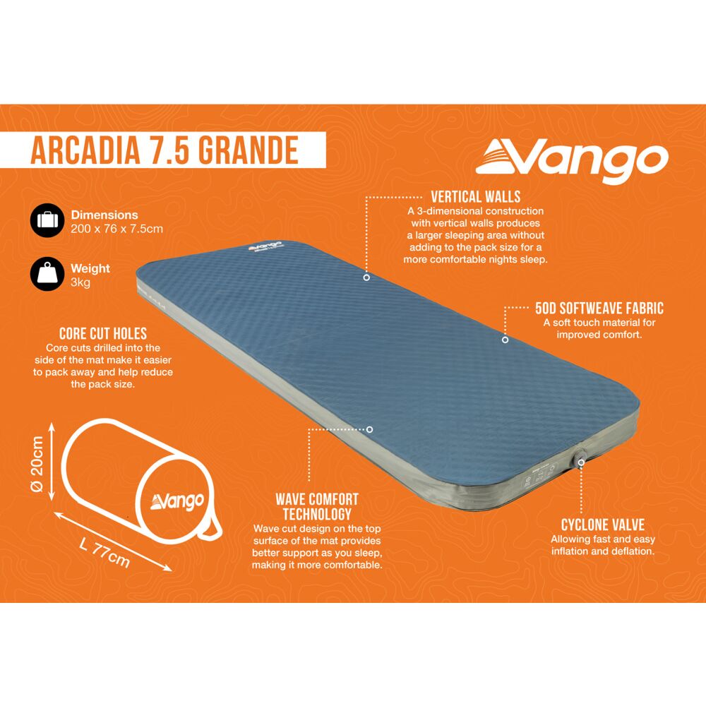  Vango Arcadia 7.5 Grande Self Inflating Mat
