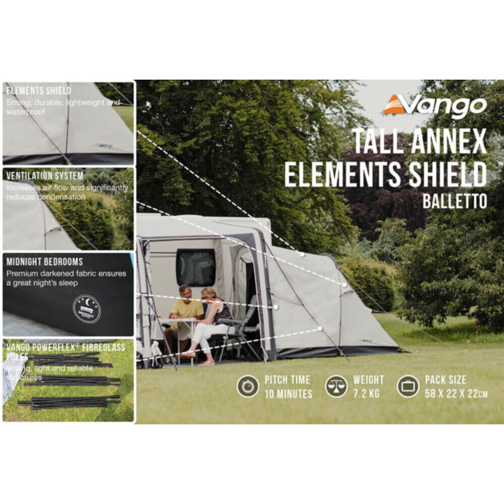 Vango Airbeam Vango Balletto Tall Annex Elements Shield