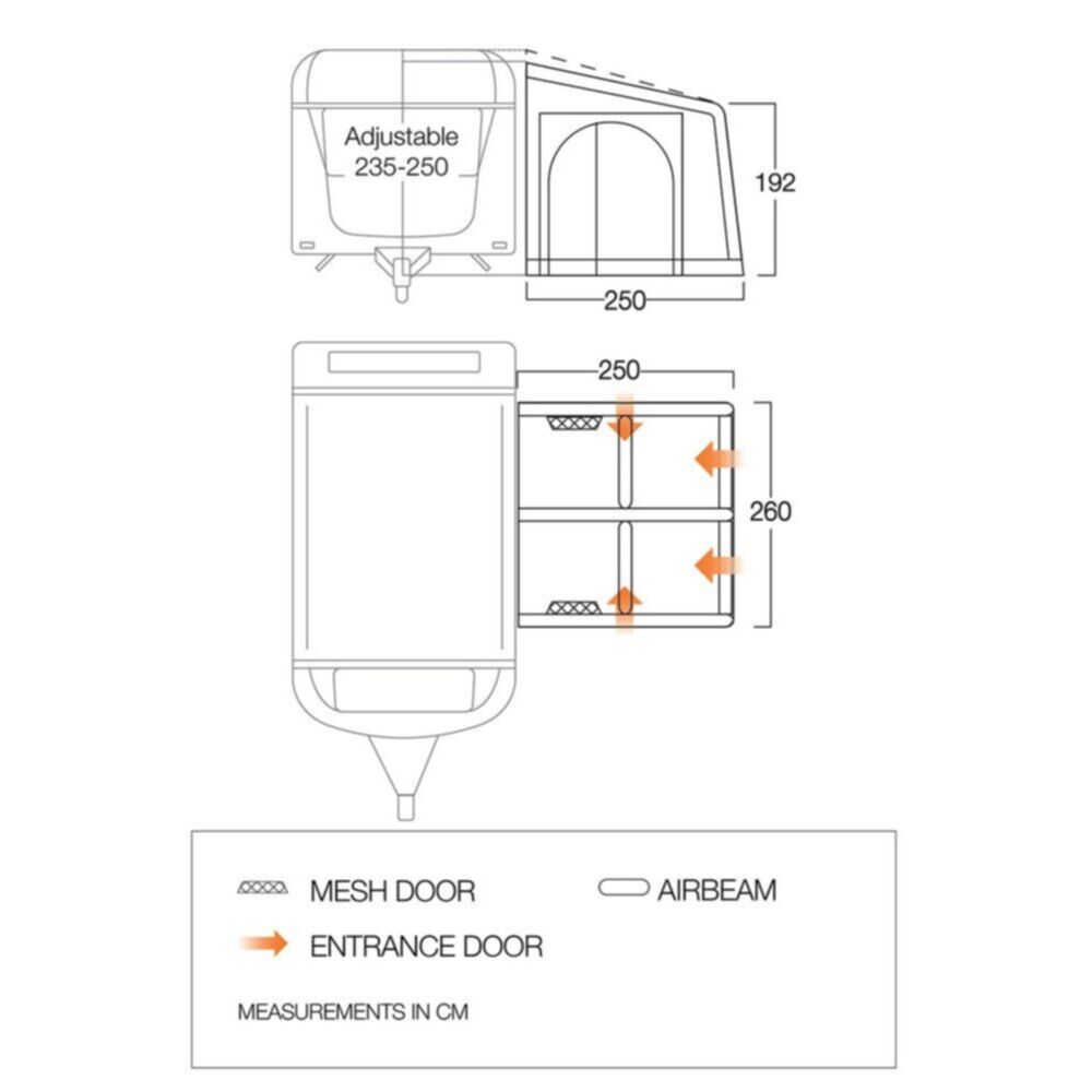 Vango Airbeam Vango Balletto Air 260 Elements Shield Caravan Awning (2024)