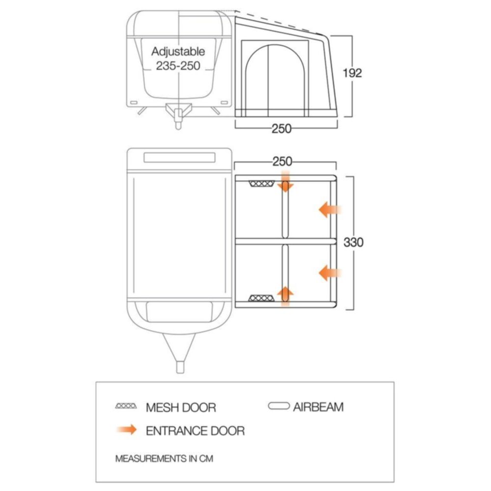 Vango Airbeam Vango Balletto Air 330 Elements ProShield Caravan Awning (2024)