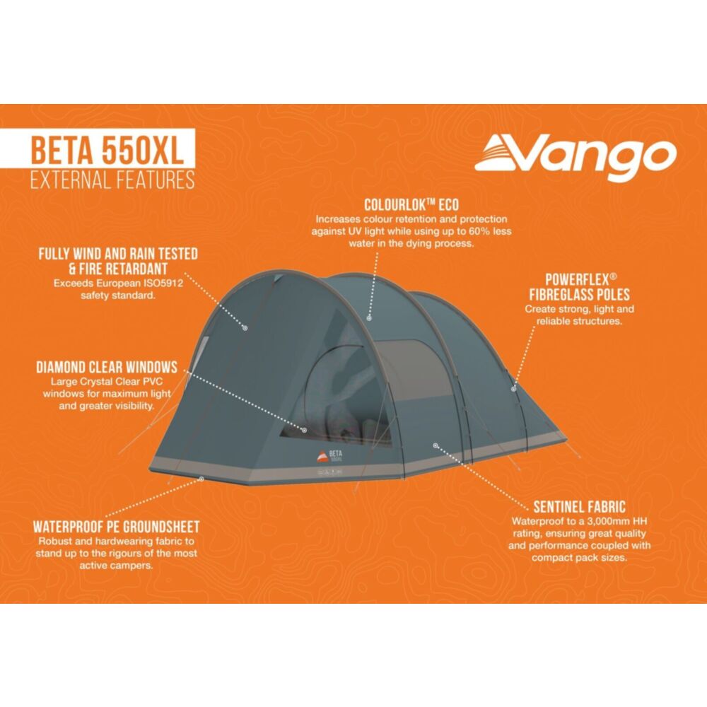  Vango Beta 550xl Tent (Mineral Green)