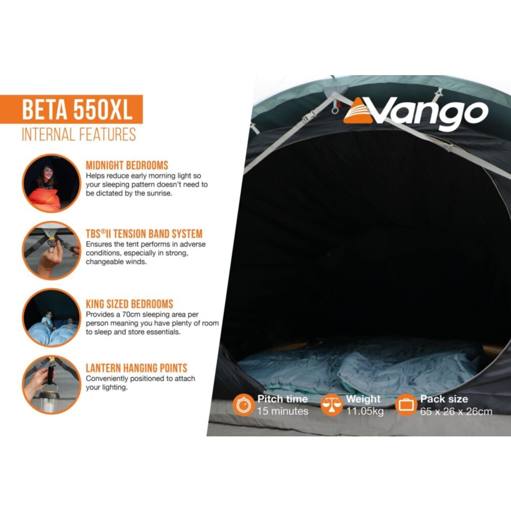  Vango Beta 550xl Tent (Mineral Green)