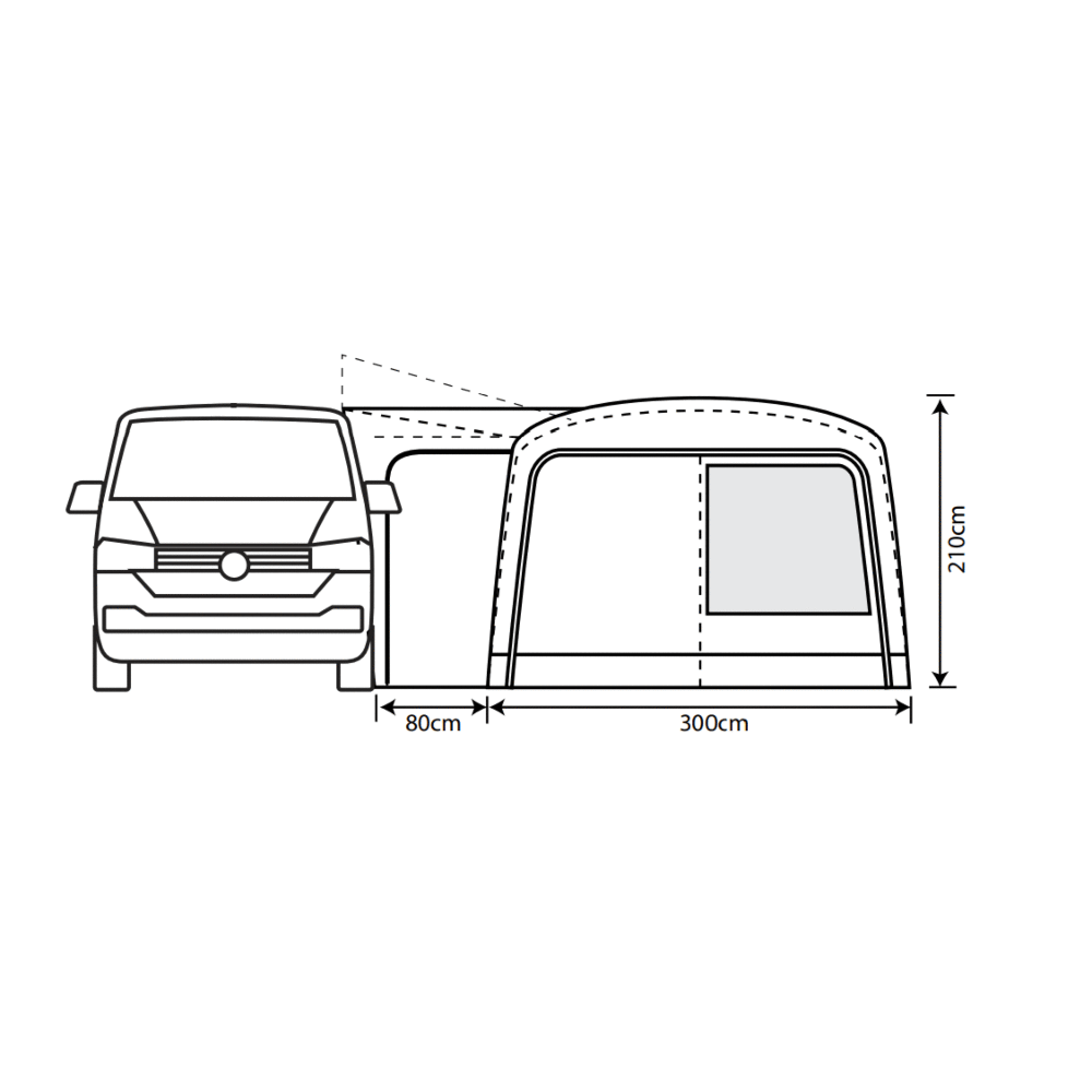  Outdoor Revolution Cayman Combo Air Mid Driveaway Awning (210-255cm)