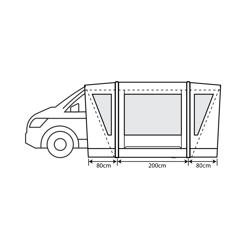  Outdoor Revolution Cayman Combo Air Mid Driveaway Awning (210-255cm)