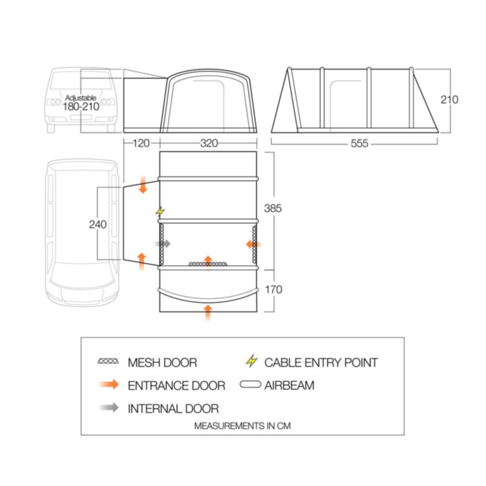 Vango Airbeam Vango Galli Pro Air Low Awning