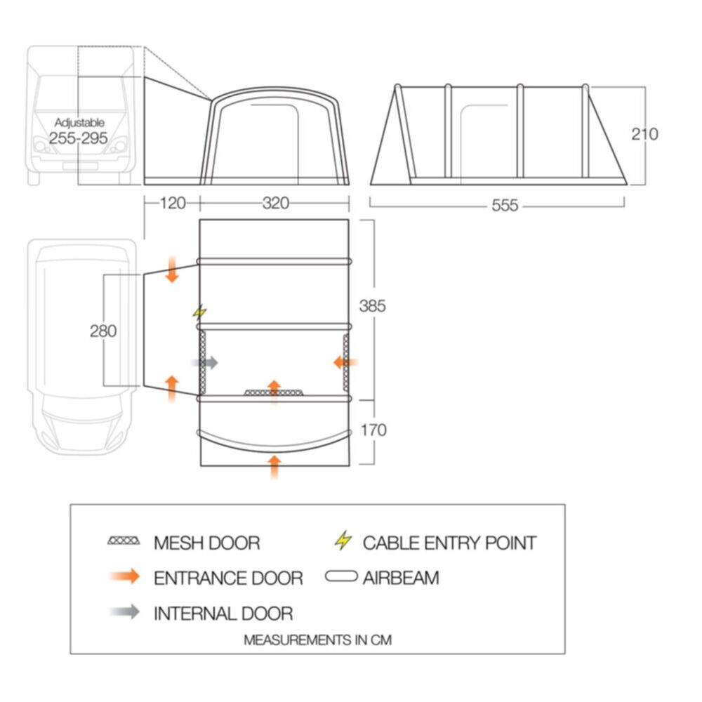 Vango Airbeam Vango Galli Pro Air Tall Awning