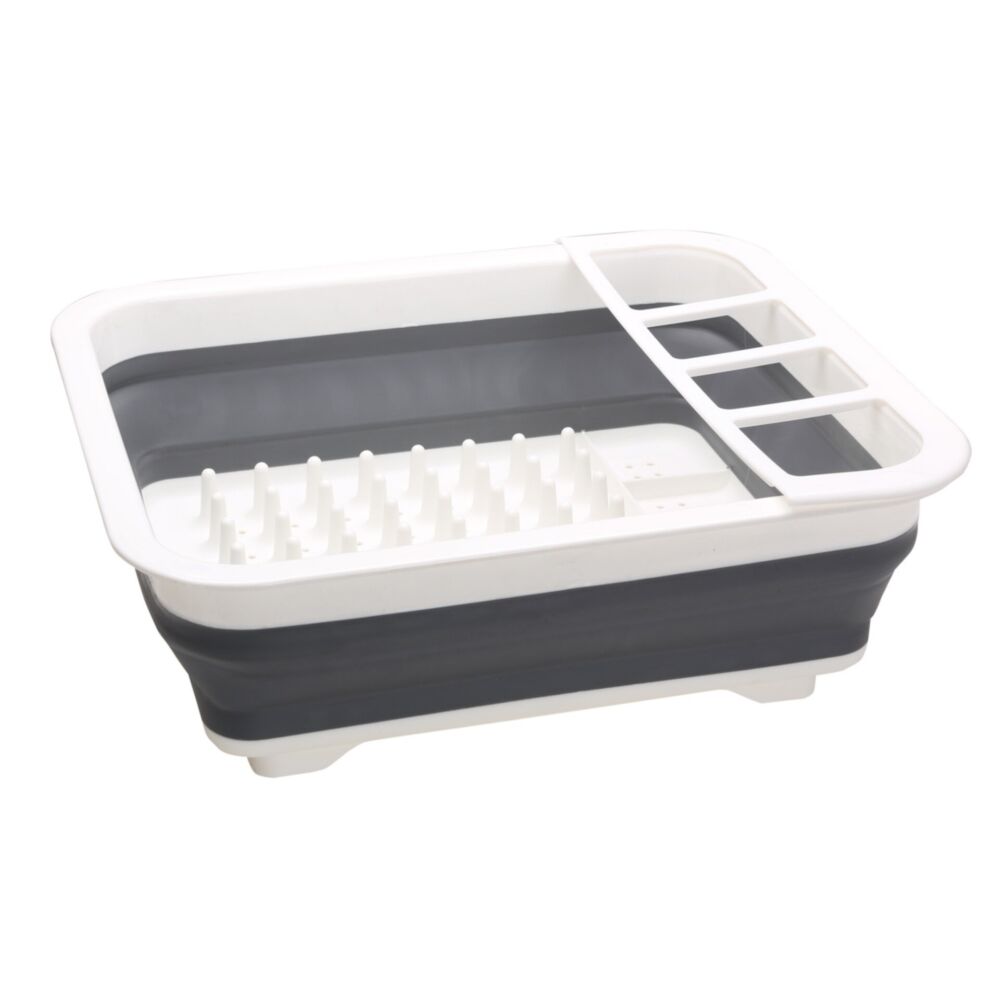  Quest Collapsible-Wares Dish Rack Drainer With Cutlery Holder