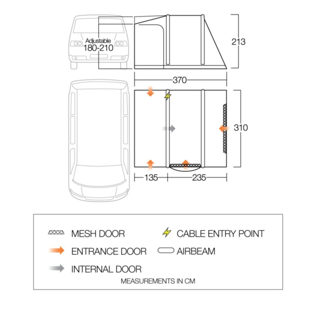 Vango Airbeam Vango Kela Pro Air Awning Low