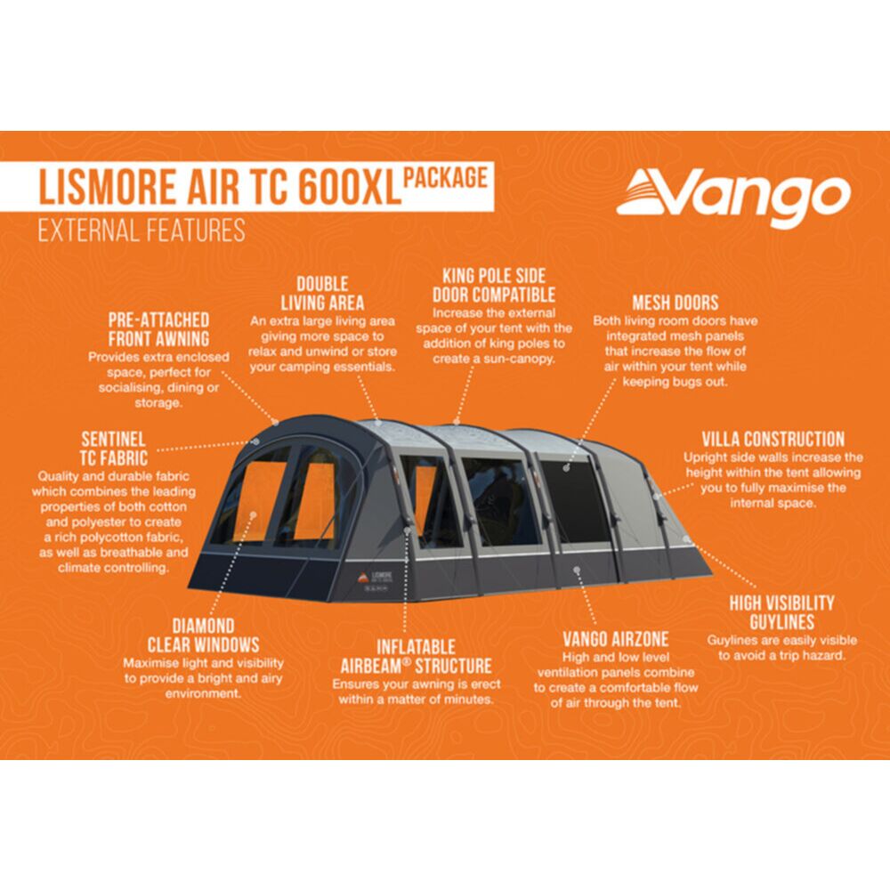 Vango Airbeam Vango Lismore TC Air 600XL Tent Package (incl Footprint)