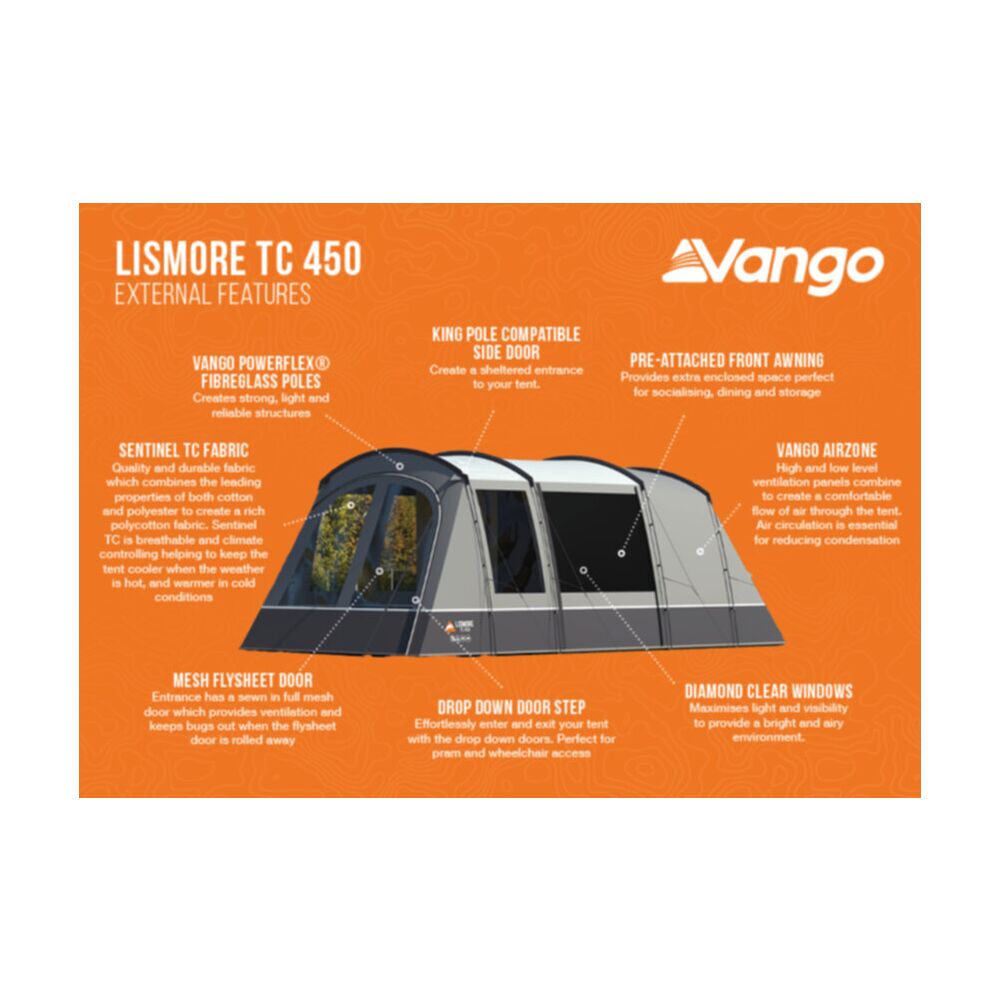 Vango Lismore TC 450 Poled Tent Package (incl Footprint)