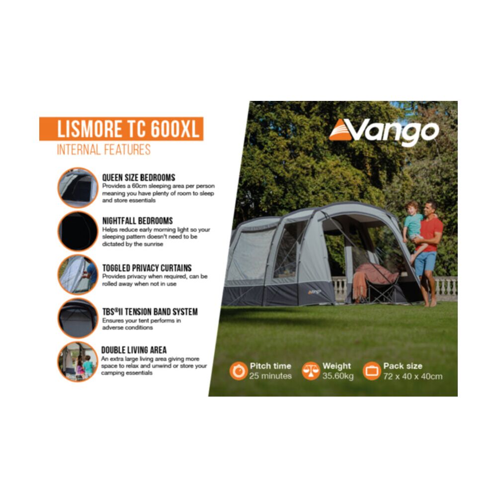  Vango Lismore TC 600XL Poled Tent Package (incl Footprint)