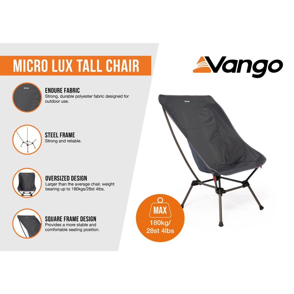  Vango Micro Lux Tall Chair (India Ink)