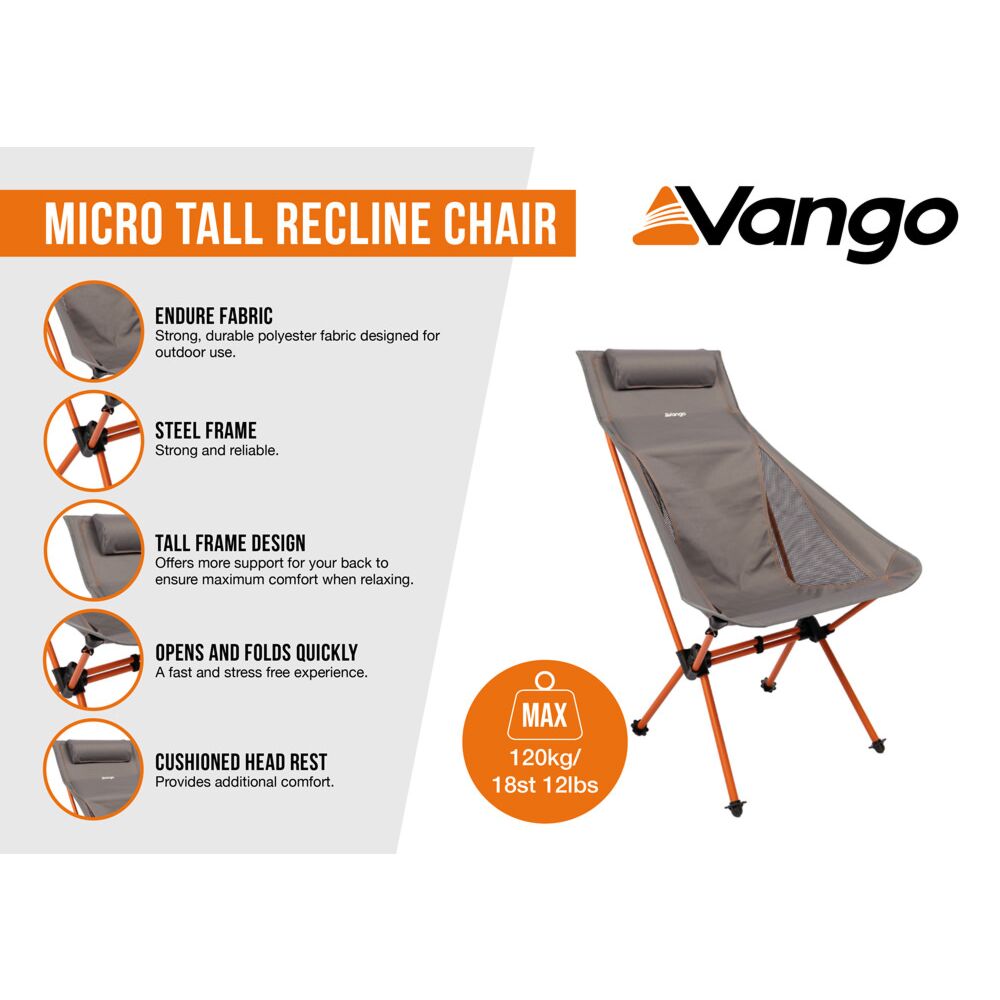  Vango Micro Tall Recline Chair (Excalibur)