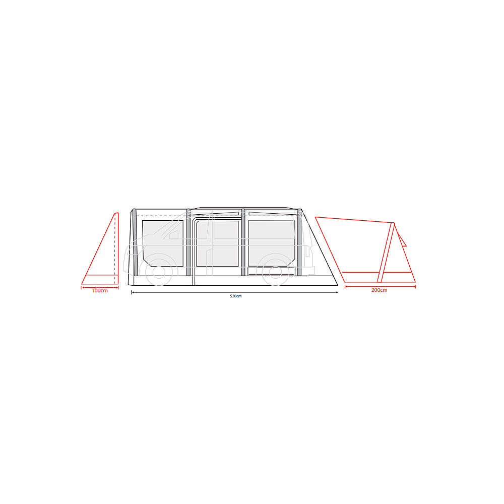  Outdoor Revolution Movelite T4E PC Midline Awning (220-255cm) (2023)