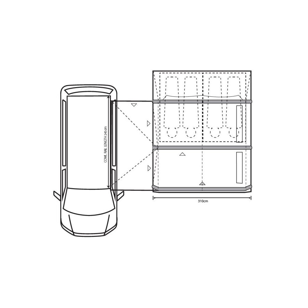  Outdoor Revolution Movelite T3E High Awning (255-305cm)