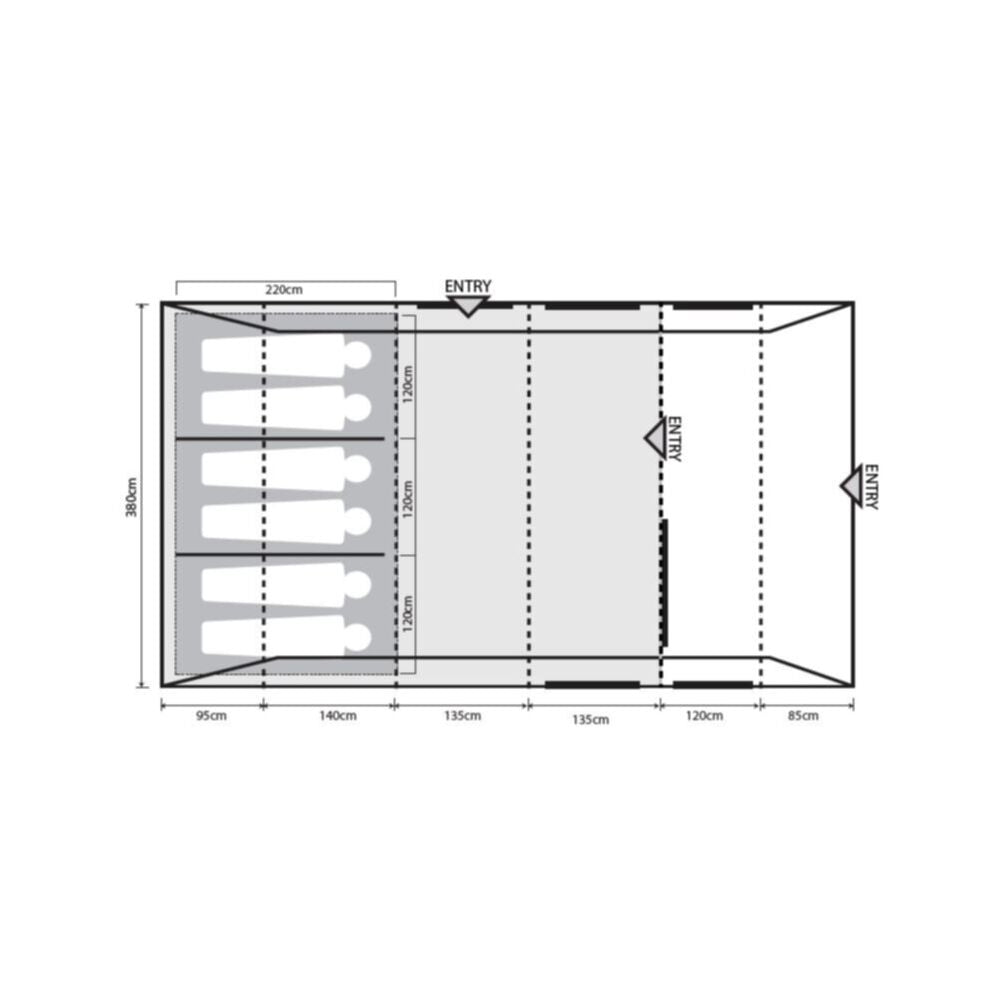  Outdoor Revolution Camp Star 600 DT Tent Poled Bundle (incl Footprint)