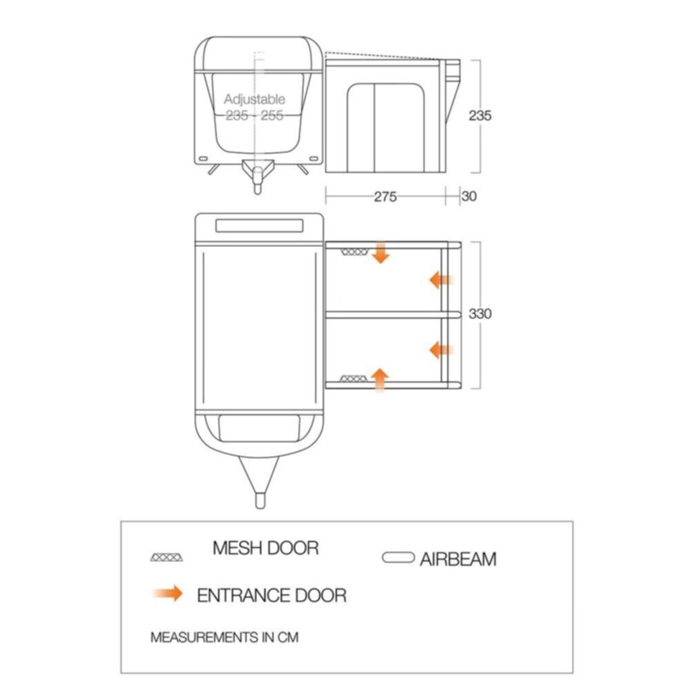 Vango Airbeam Vango Riviera Air 330 Elements ProShield Caravan Awning (2024)