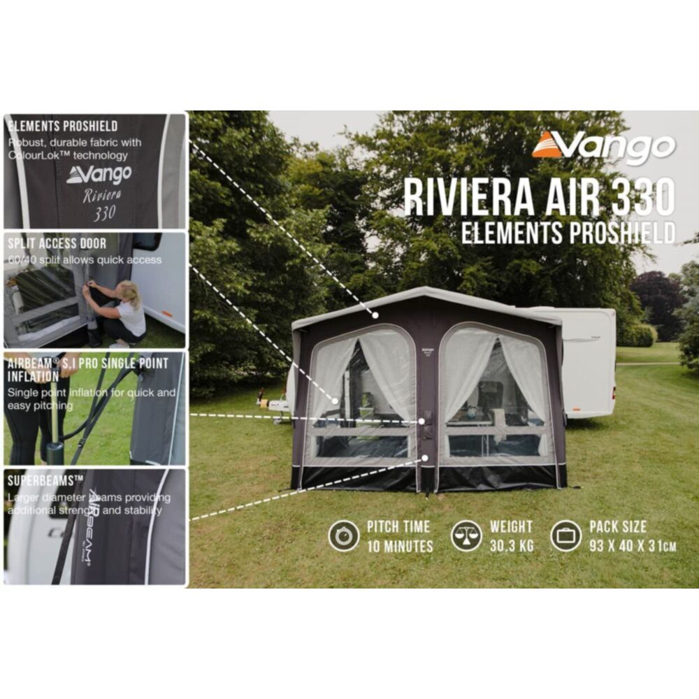 Vango Airbeam Vango Riviera Air 330 Elements ProShield Caravan Awning (2024)