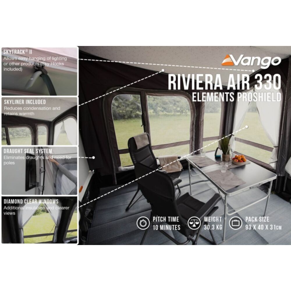 Vango Airbeam Vango Riviera Air 390 Elements ProShield Caravan Awning (2024)
