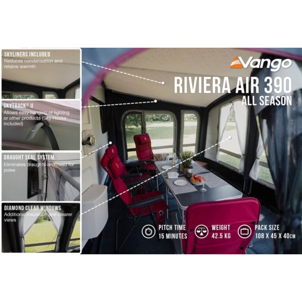 Vango Airbeam Vango Riviera Air 390 Elements TC Caravan Awning (2024)