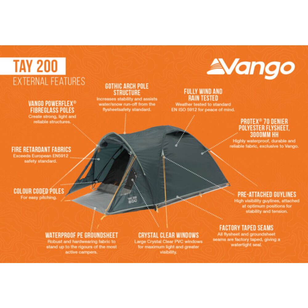 Vango Tay 200 Tent (Deep Blue)