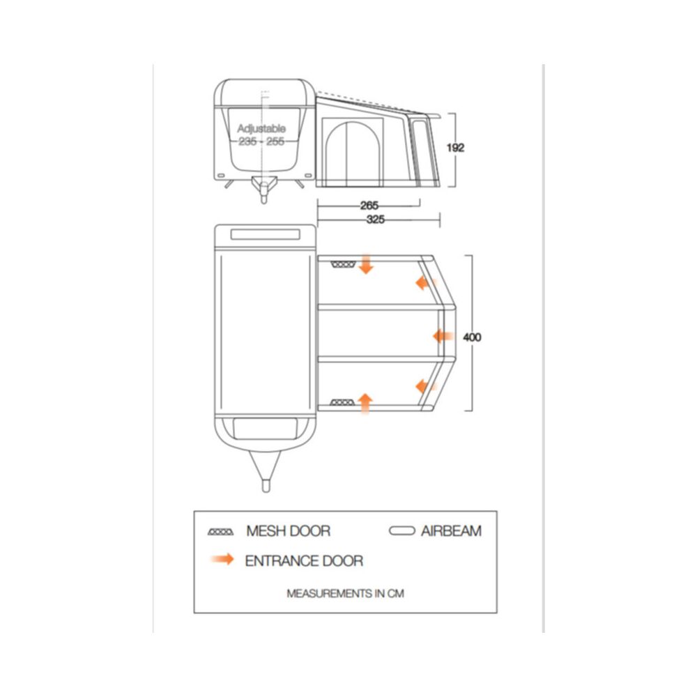 Vango Airbeam Vango Tuscany Air 400 Elements Proshield Caravan Awning