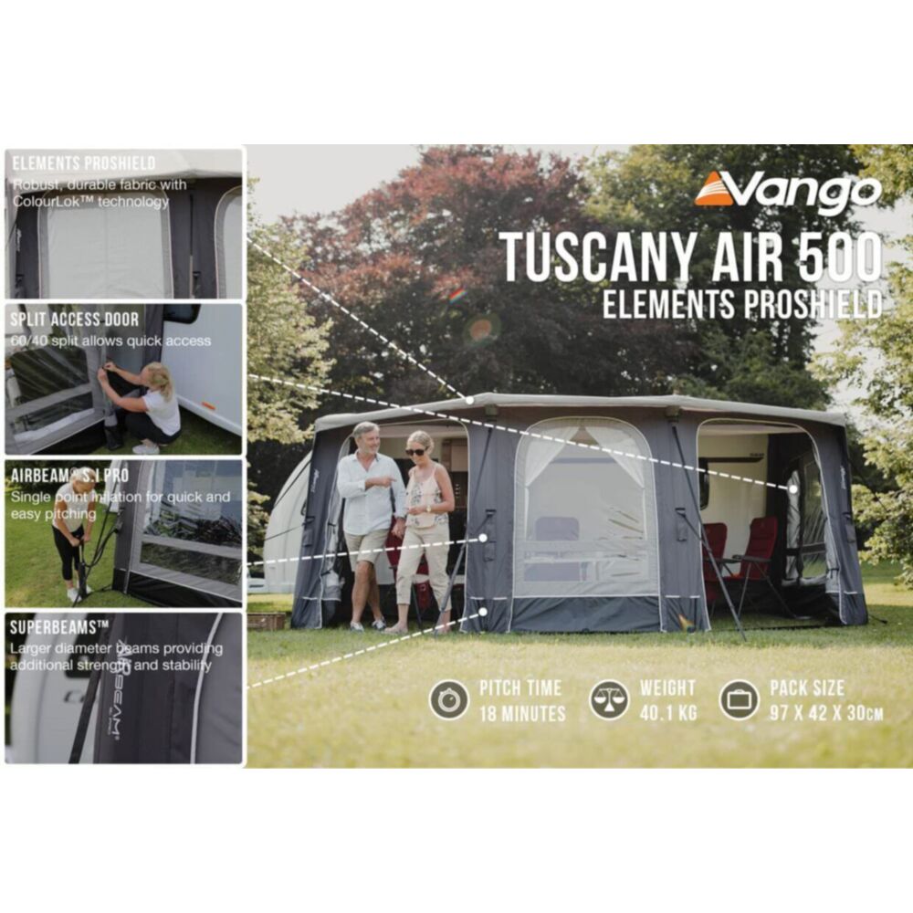Vango Airbeam Vango Tuscany Air 500 Elements Proshield Caravan Awning (2024)