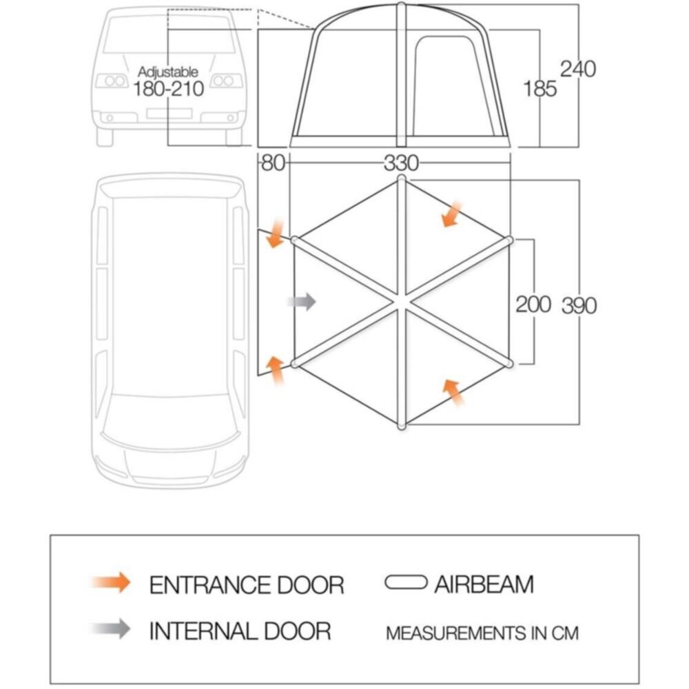 Vango Airbeam Vango Airhub Hexaway II Low Awning