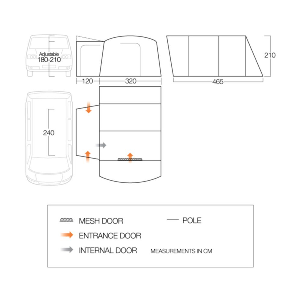  Vango Galli Low Poled Awning (180-210cm)