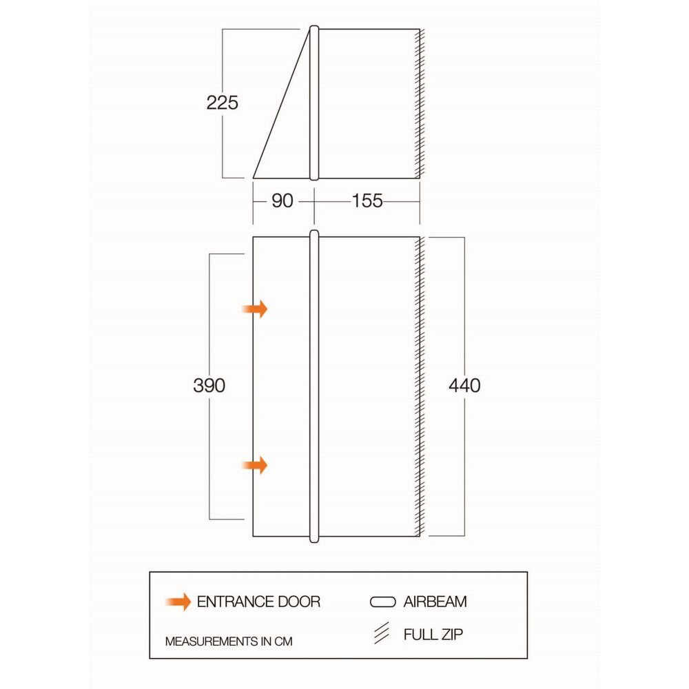 Vango Airbeam Vango Zipped Front Awning (TA101)