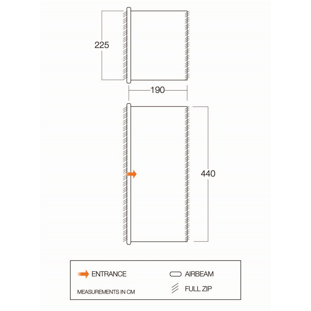 Vango Airbeam Vango Zipped Front Extension (TA105)